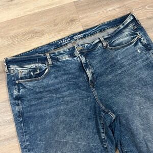 Torrid Perfect Wide Leg Vintage Stretch Distressed Jeans Blue 24R Plus Size